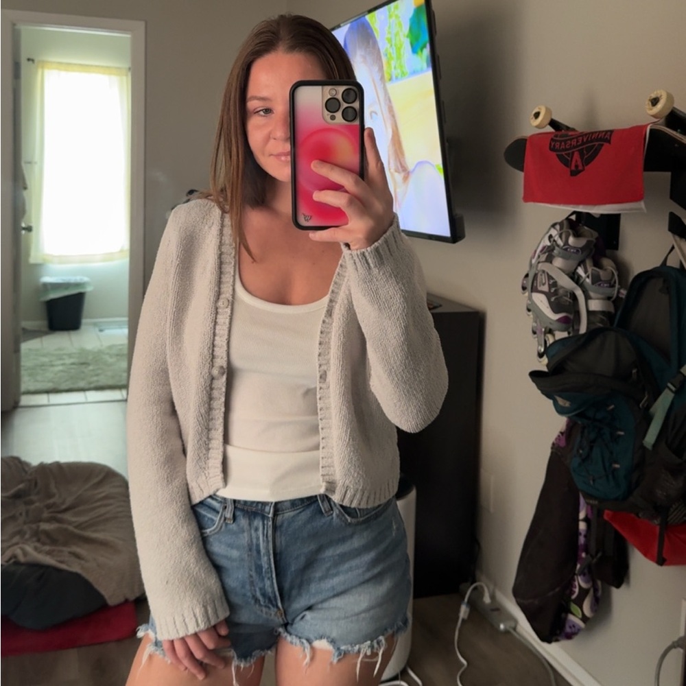 Abercrombie & Fitch gray Cardigan Sweater